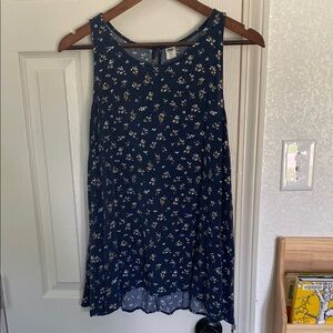 Old Navy Flowy Floral Sleeveless Navy Top